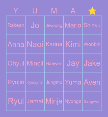 Crossed Paths Bingo Card