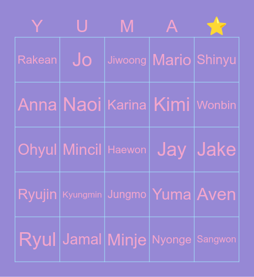 Crossed Paths Bingo Card