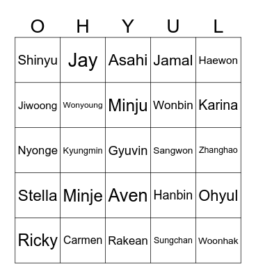 Crossed Paths Bingo Card
