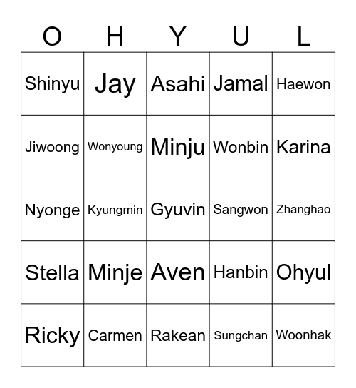 Crossed Paths Bingo Card