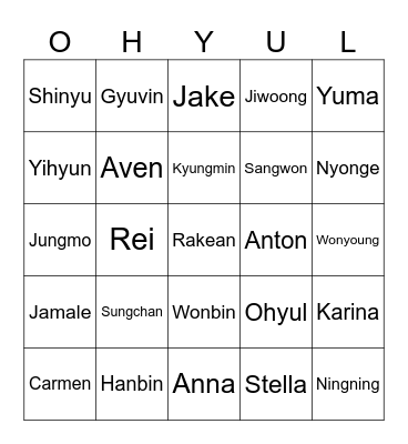 Crossed Paths Bingo Card