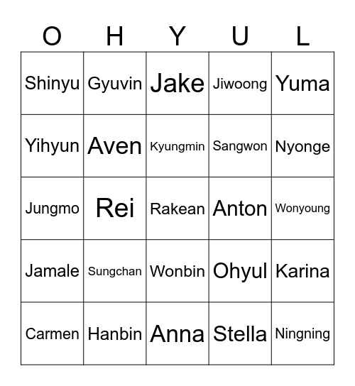 Crossed Paths Bingo Card