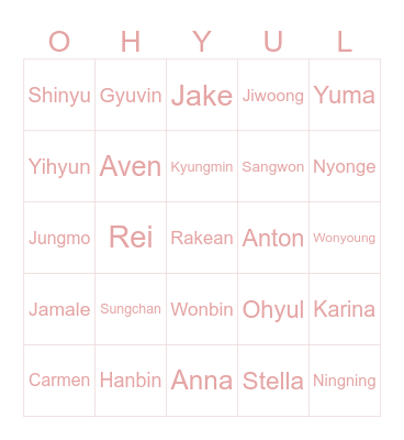 Crossed Paths Bingo Card
