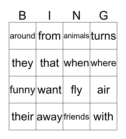 WORD   BINGO Card
