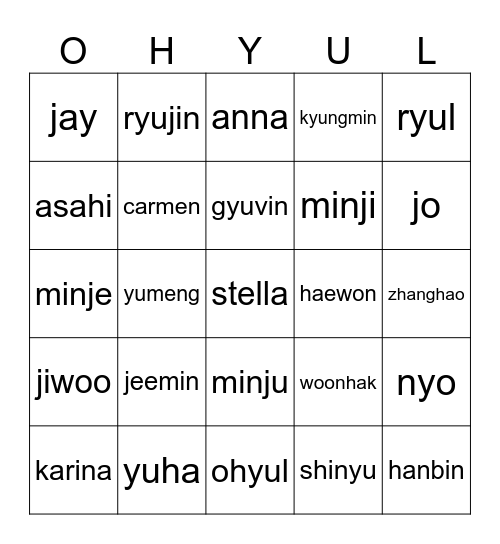 Crossed Paths Bingo Card
