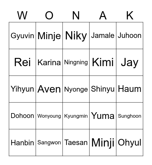 Crossed Paths Bingo Card