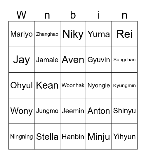 Crossed Paths Bingo Card
