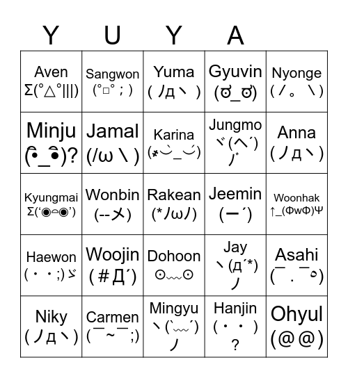 Crossed Paths Bingo Card