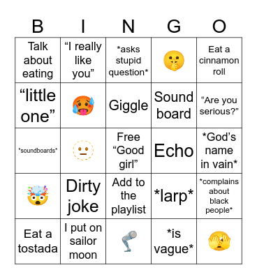 Discord call bingo Card
