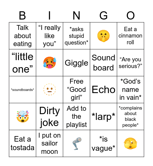 Discord call bingo Card