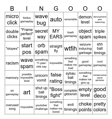random tab Bingooo Bingo Card