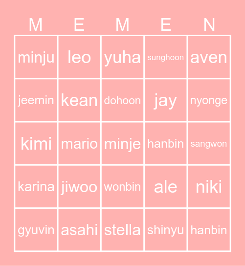 Crossed Paths Bingo Card