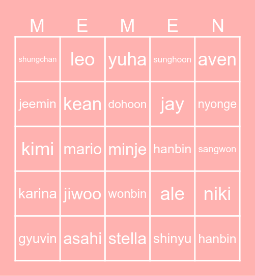 Crossed Paths Bingo Card