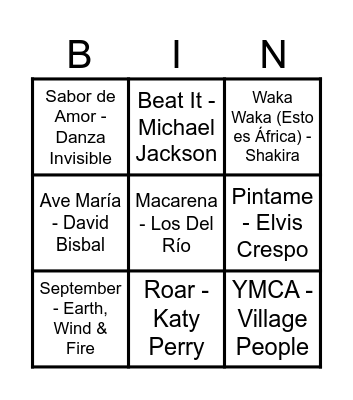 BINGO MUSICAL Bingo Card