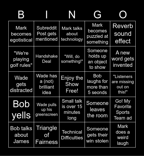 Distractible Bingo Card