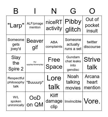 gendisc bingo Card