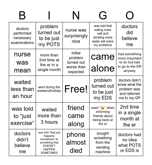 ER bingo Card