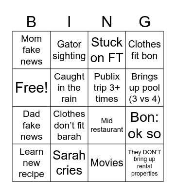 Florida May 2026 Bingo Card