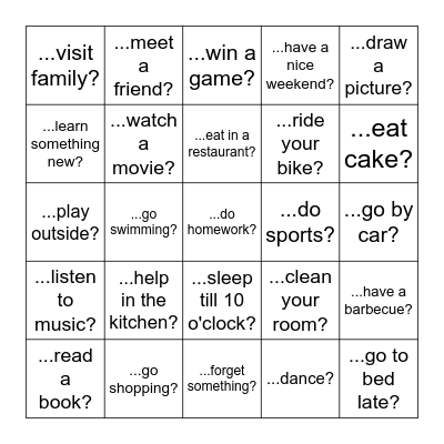 Did you... ? Bingo Card