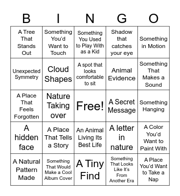 Outdoor Bingo Card