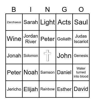 Bible Bingo Card