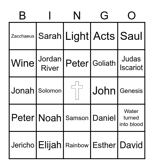Bible Bingo Card