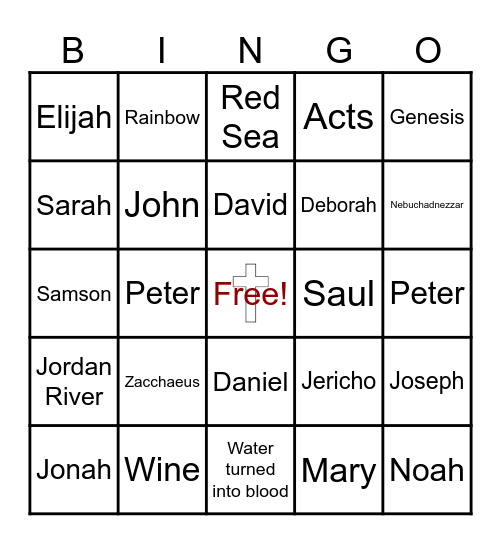 Bible Bingo Card
