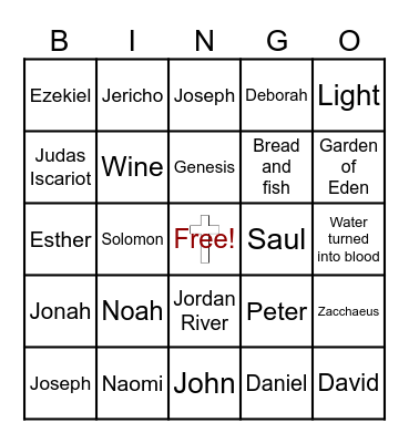 Bible Bingo Card