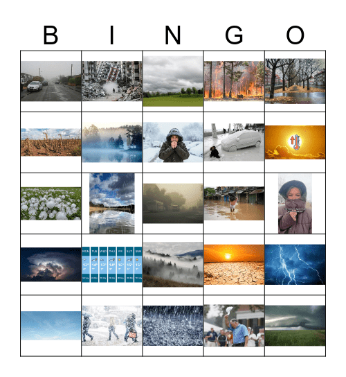 Weather Bingo Card