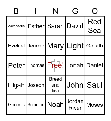 Bible Bingo Card