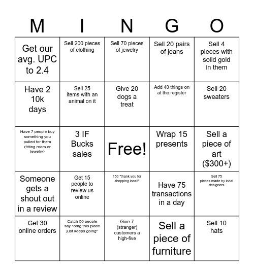 Cinco De Bingo Card