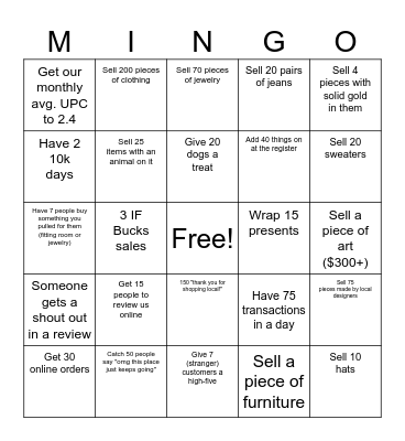 Cinco De Bingo Card