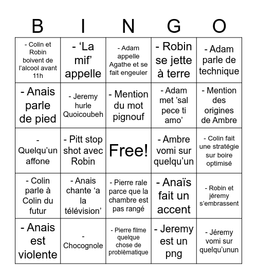 BERLDEUX Bingo Card