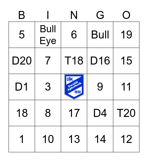 DJK Dart-Bingo - Beginner Bingo Card