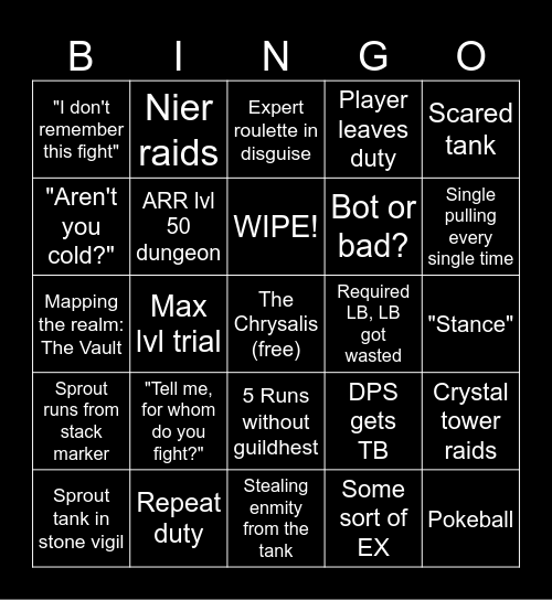 Mentor roulette bingo Card