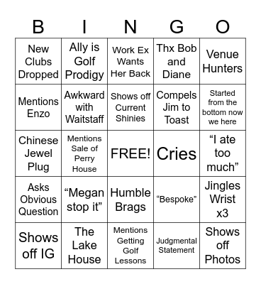 Megan-isms Bingo Card