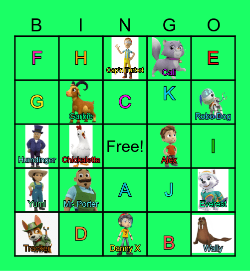 Alphabet Bingo Card