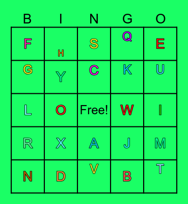 Alphabet Bingo Card