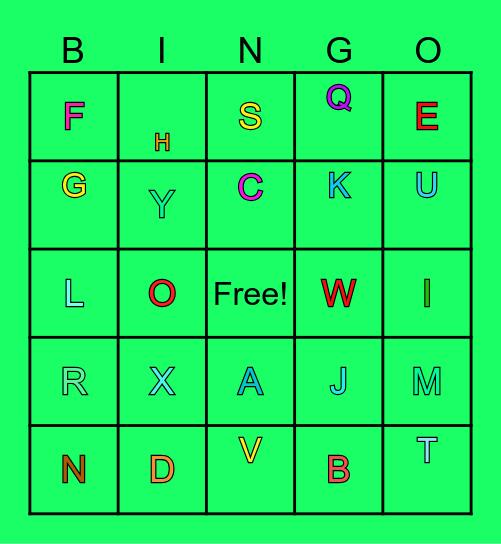 Alphabet Bingo Card