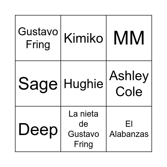 muertes fijas Bingo Card