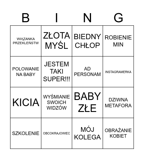 MODA WYSOKA Bingo Card