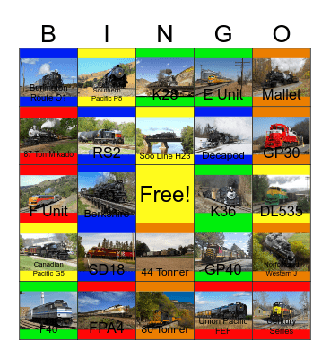 Where to See the Best of North American Engines Bingo Card