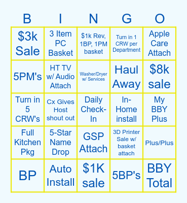 Memorial Day Bingo Card