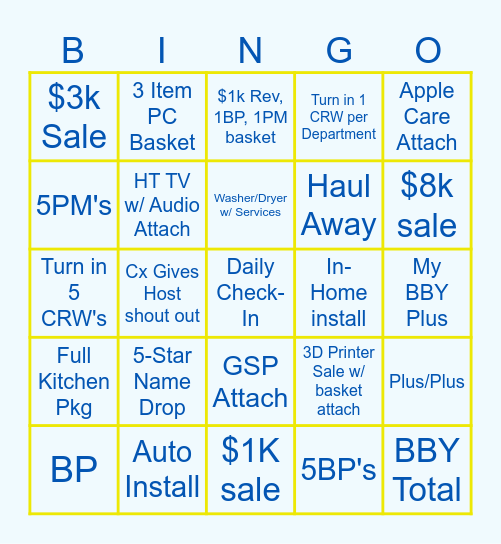 Memorial Day Bingo Card