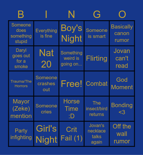 Session 14 Bingo Card