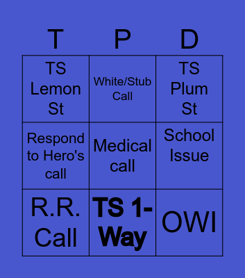 TPD COMMUNITY POLICING Bingo Card