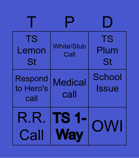TPD COMMUNITY POLICING Bingo Card