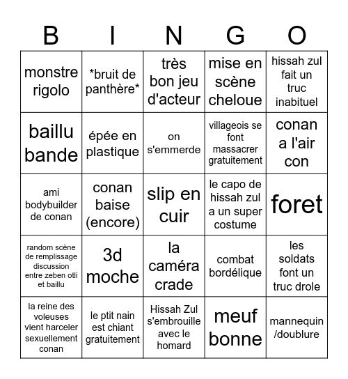 Bingo Conan la série Bingo Card