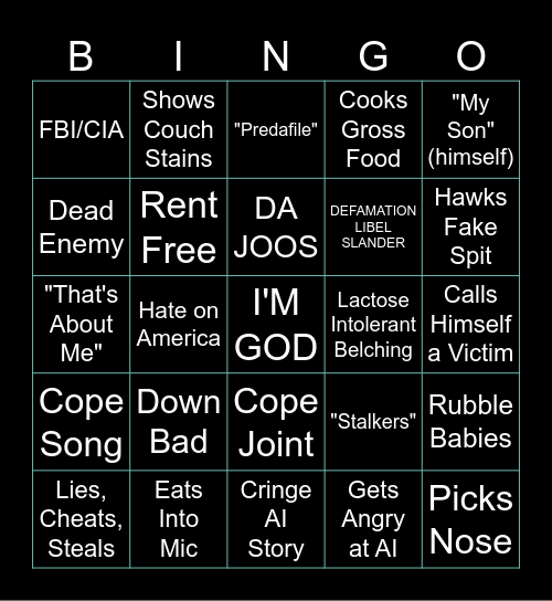 Thomas Dall Bingo Card