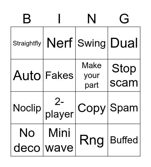 Geometry Dash Recent Tab Bingo Card
